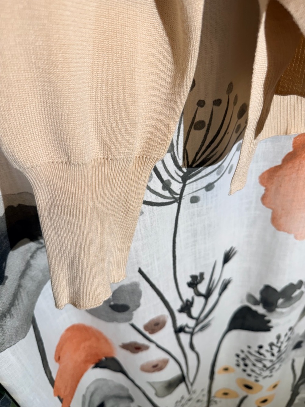 Light Beige Knit Top with Small Chest Pocket - Picture 5 of 10